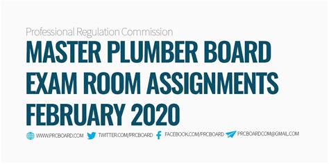 (Feb 2020) ROOM ASSIGNMENT: Master Plumber Board Exam.
